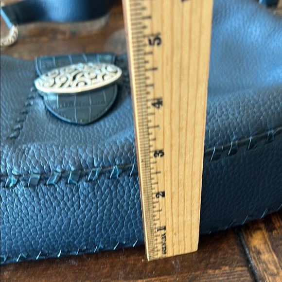 Brighton Blue Hobo Bag with Crescent Shape and Silver Detail - Picture 3 of 15